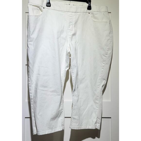 Lee Capri Comfort Waist Jeans 5 Pocket Embroidered Curvy Women's Plus Size 22 - Picture 1 of 9